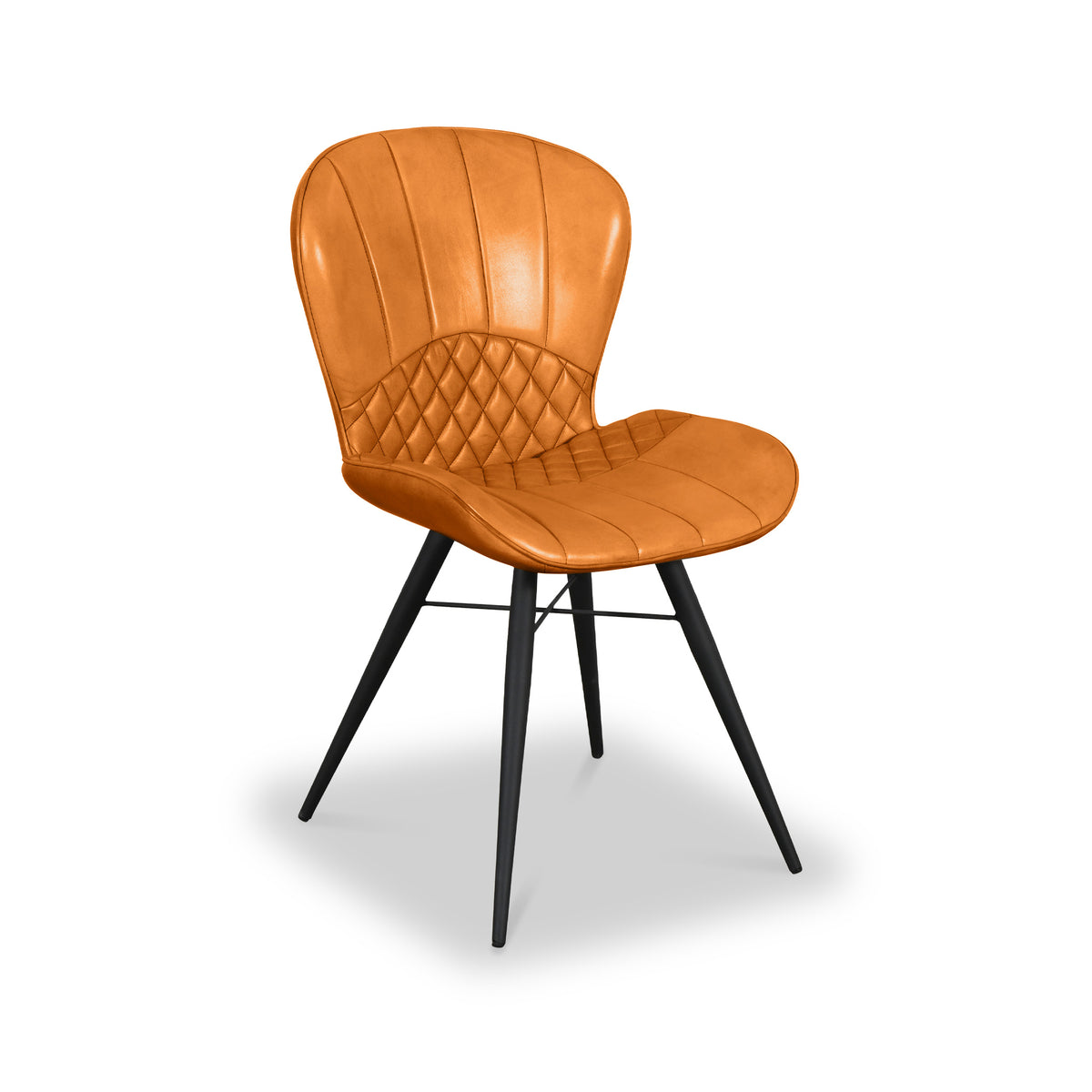 Marcha Curved Leather Seat Dining Chair from Roseland