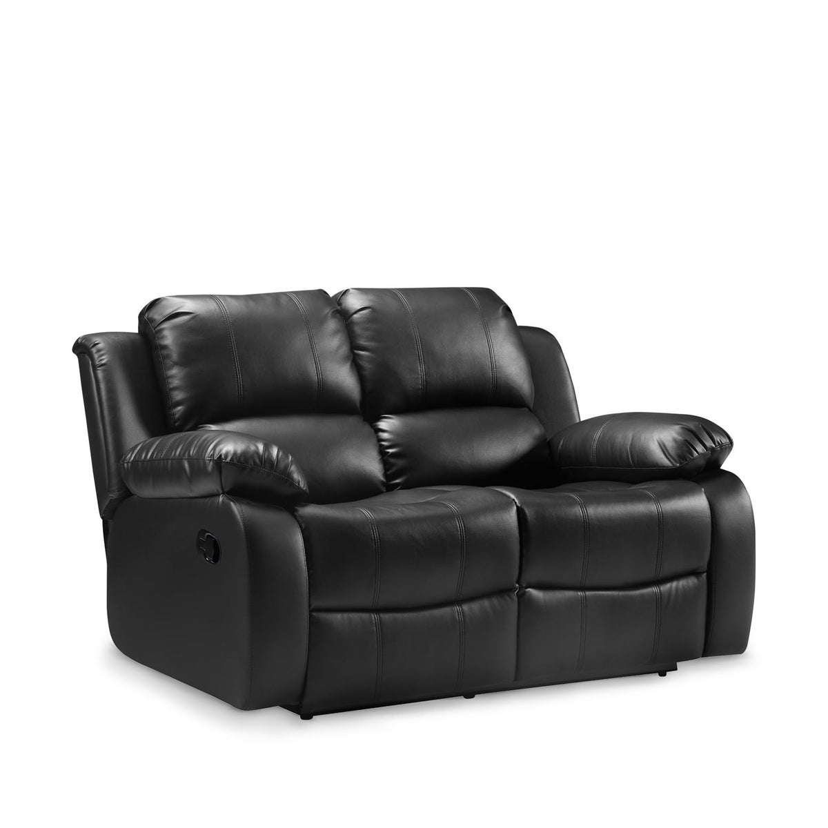 Valencia Black 2 Seater Reclining Air Leather Sofa by Roseland Furniture