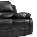Valencia Black 2 Seater Reclining Air Leather Sofa - Close up of arm