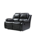 Valencia Grey 2 Seater Reclining Air Leather Sofa - Side view