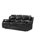 Valencia Black 3 Seater Reclining Air Leather Sofa - Side view