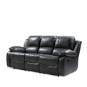 Valencia Grey 3 Seater Reclining Air Leather Sofa - Side view