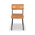 Roger Leather Pleated Back Dining Chair from Roseland