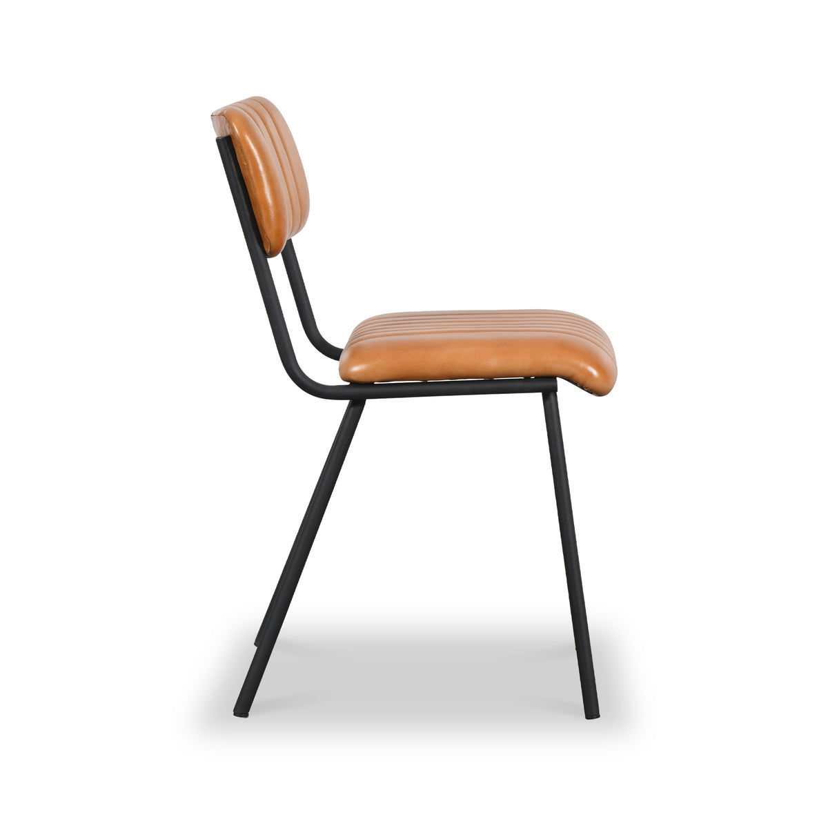 Roger Leather Pleated Back Dining Chair from Roseland