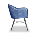 Aitor Blue Leather Armchair with Pleated Back from Roseland Furniture