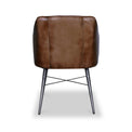 Aitor Brown Leather Armchair with Pleated Back from Roseland Furniture