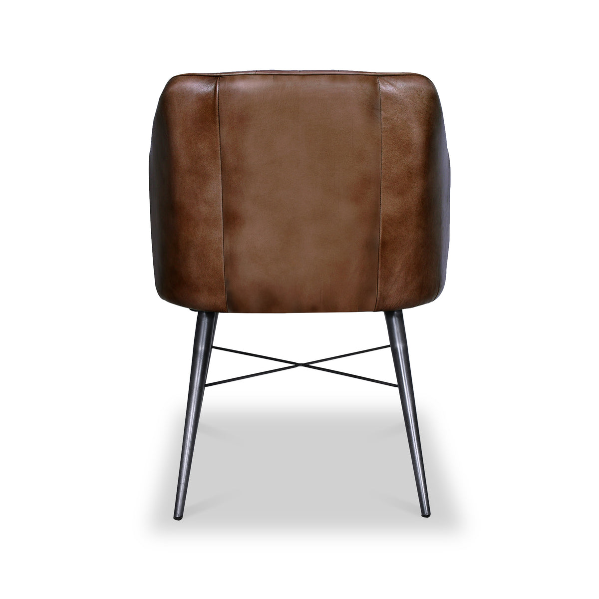 Aitor Brown Leather Armchair with Pleated Back from Roseland Furniture