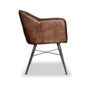 Aitor Brown Leather Armchair with Pleated Back from Roseland Furniture