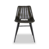 Torquil Dark Green Leather Pleated Back Dining Chair from Roseland