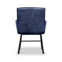 Leota Blue Leather Armchair with Pleated Back