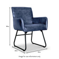 Leota Blue Leather Armchair with Pleated Back dimensions