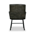 Leota Dark Green Leather Carver Dining Chair with Pleated Back