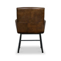 Leota Brown Leather Armchair with Pleated Back