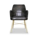 Billie Dark  Green Leather Carver Dining Chair from Roseland Furniture