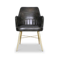 Billie Dark  Green Leather Carver Dining Chair from Roseland Furniture