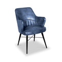 Billie Blue Leather Carver Dining Chair from Roseland Furniture