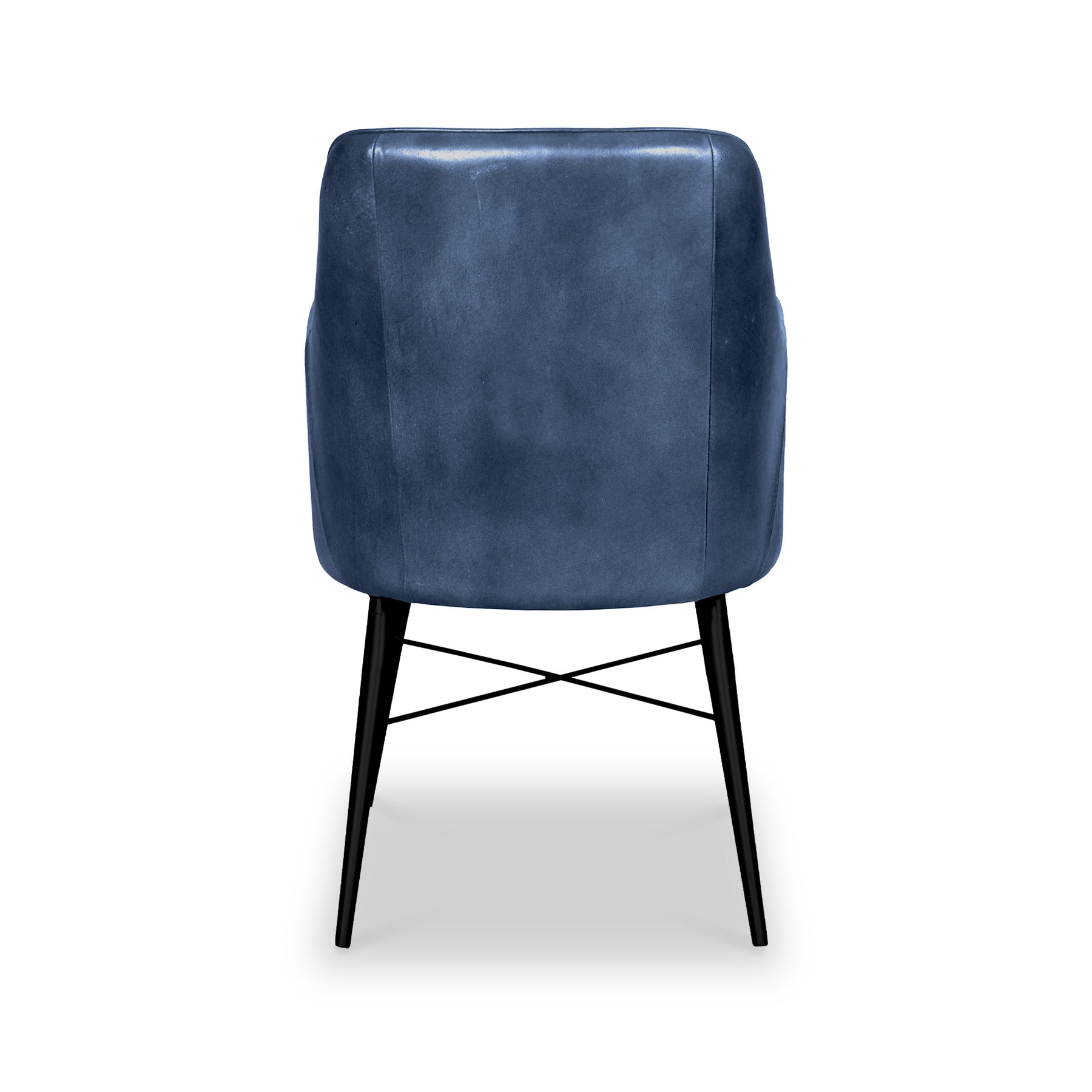 Billie Blue Leather Carver Chair