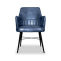 Billie Blue Aniline Leather Carver Chair