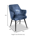 Billie Blue Leather Carver Chair dimensions