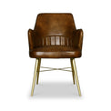 Billie Brown Leather Carver Chair