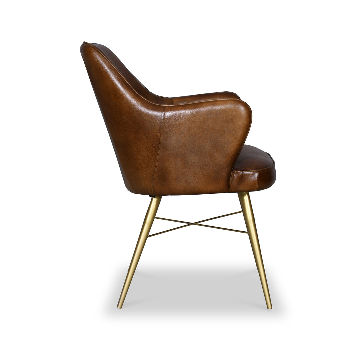 Billie Brown Leather Carver Chair