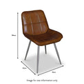 Danica Brown Buffalo Leather Dining Chair dimensions