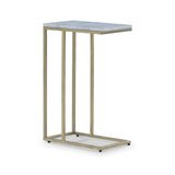 Elissa White Marble Side Table with Gold Leg