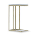 Elissa White Marble Side Table with Gold Leg