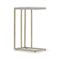 Elissa White Marble Side Table with Gold Leg