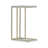 Elissa White Marble Side Table with Gold Leg