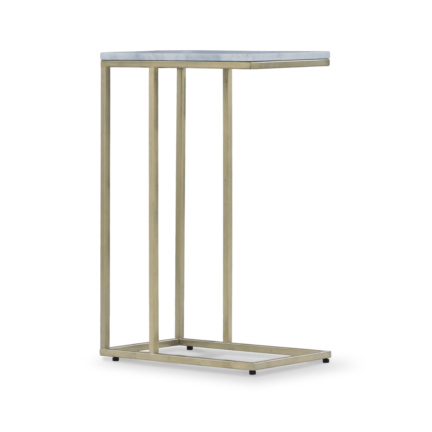 Elissa White Marble Side Table with Gold Leg