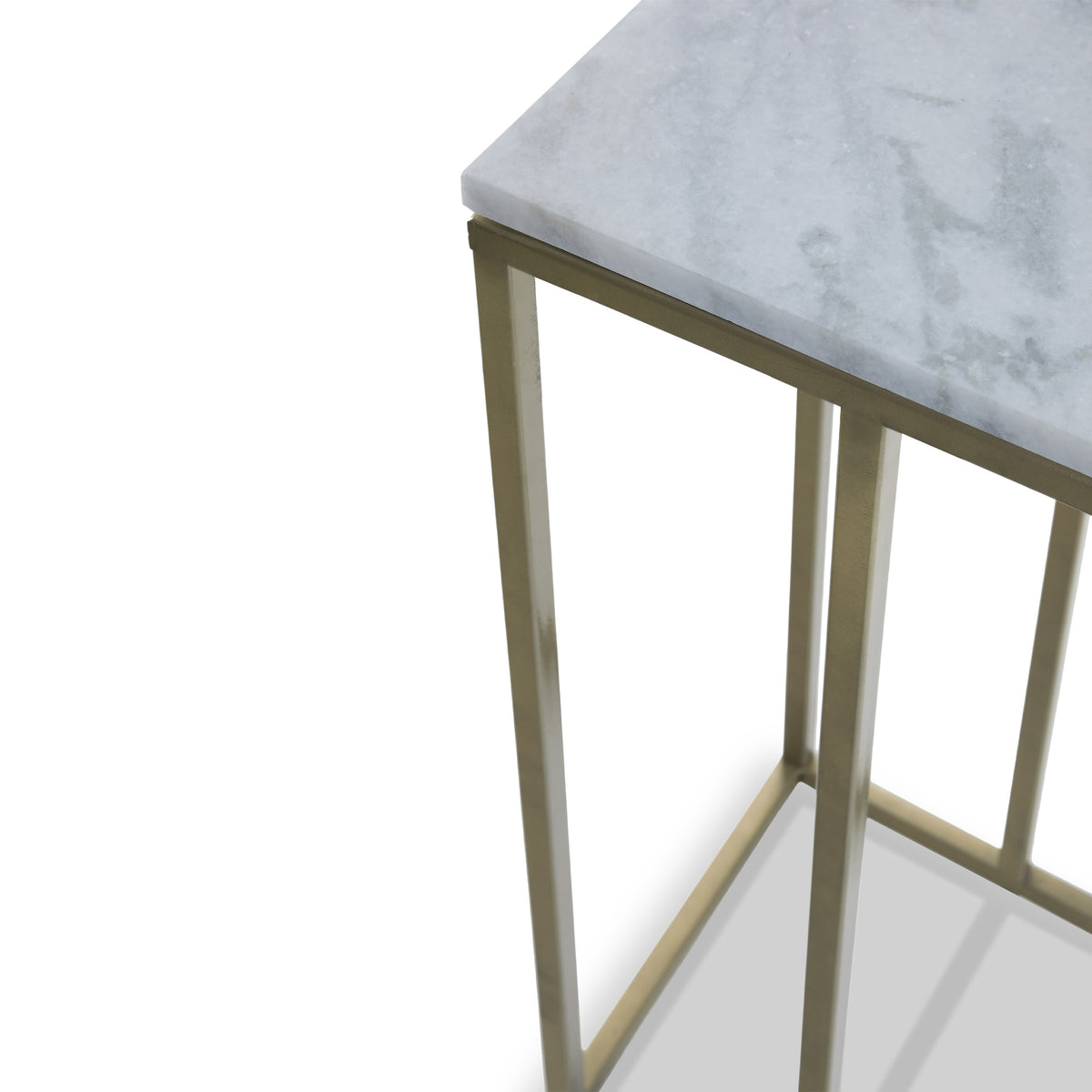 Elissa White Marble Side Table with Gold Leg