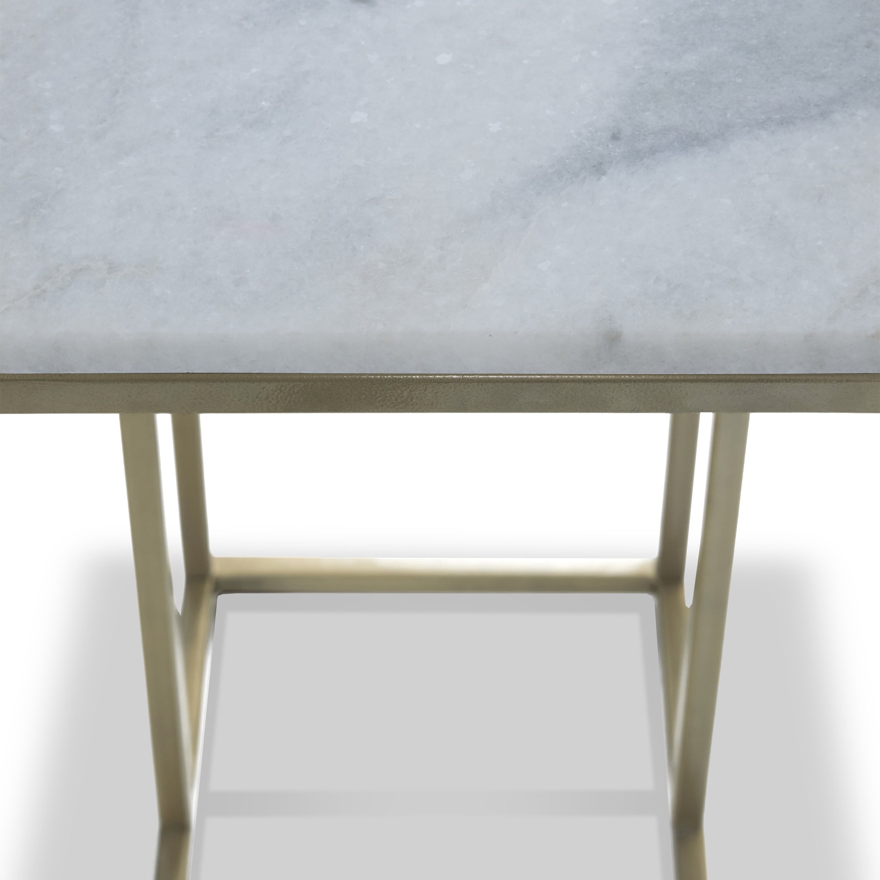 Elissa White Marble Side Table with Gold Leg