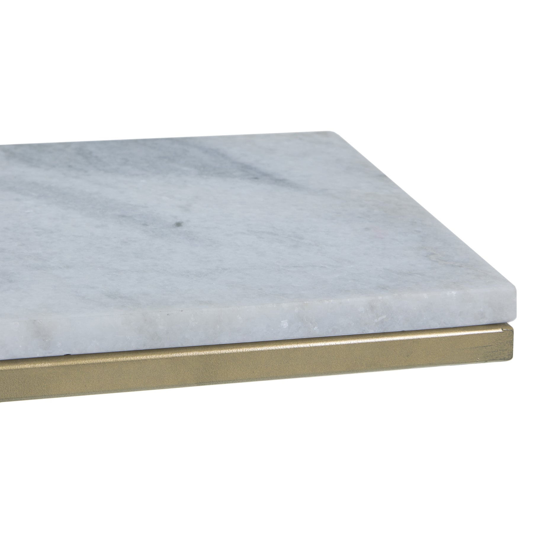 Elissa White Marble Side Table with Gold Leg