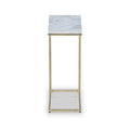 Elissa White Marble Side Table with Gold Leg