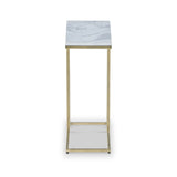 Elissa White Marble Side Table with Gold Leg