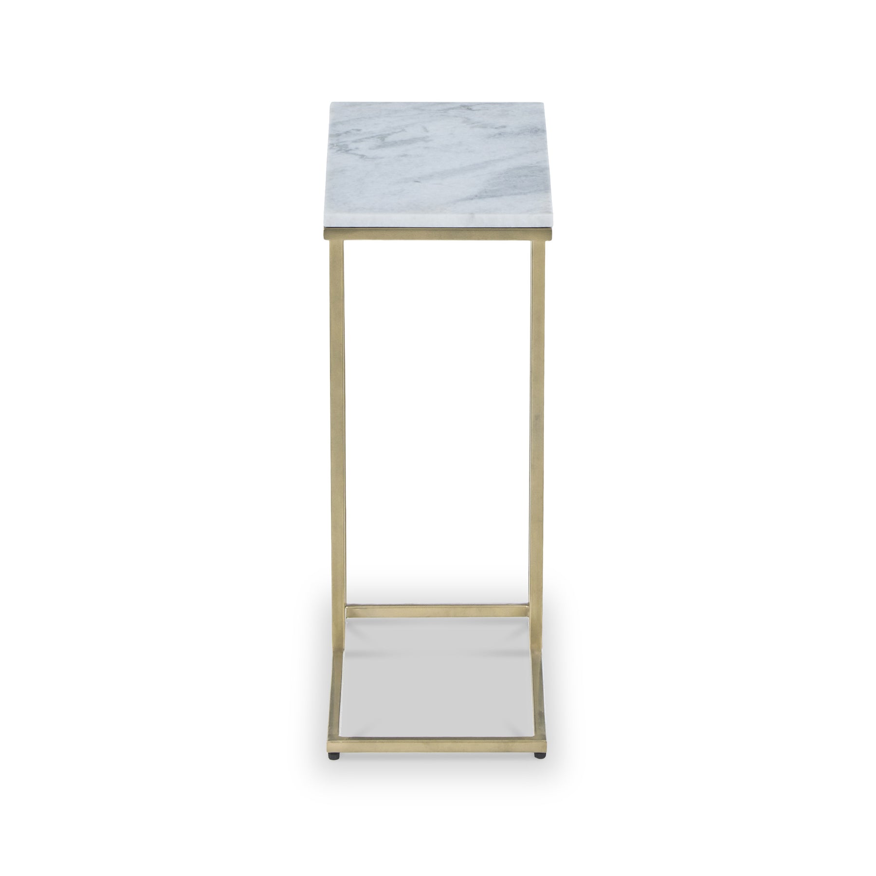 Elissa White Marble Side Table with Gold Leg