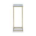 Elissa White Marble Side Table with Gold Leg