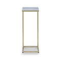 Elissa White Marble Side Table with Gold Leg