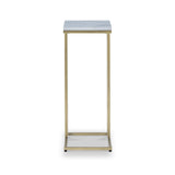 Elissa White Marble Side Table with Gold Leg
