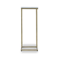 Elissa White Marble Side Table with Gold Leg