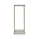 Elissa White Marble Side Table with Gold Leg