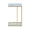 Elissa White Marble Side Table with Gold Leg