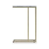 Elissa White Marble Side Table with Gold Leg