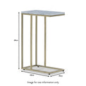 Elissa White Marble Side Table with Gold Leg dimensions