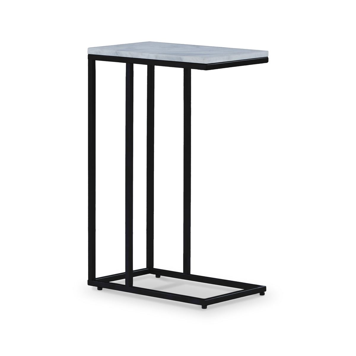 Elissa White Marble Side Table with Black Leg from Roseland Furniture