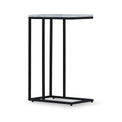 Elissa White Marble Side Table with Black Leg 