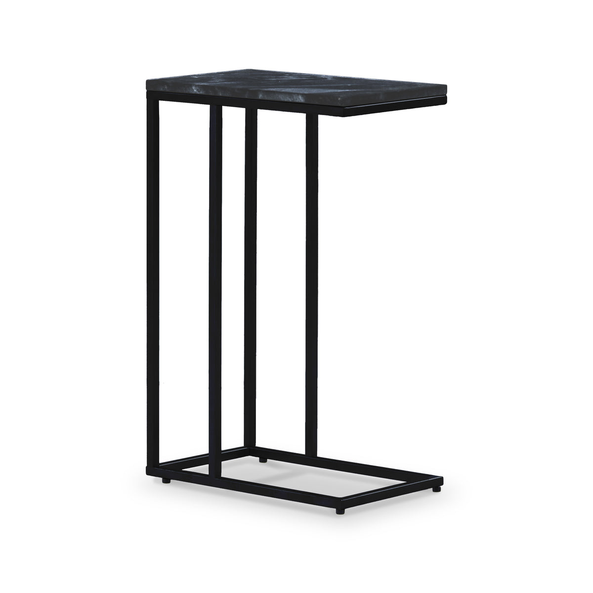Elissa Black Marble Side Table with Black Leg from Roseland Furniture