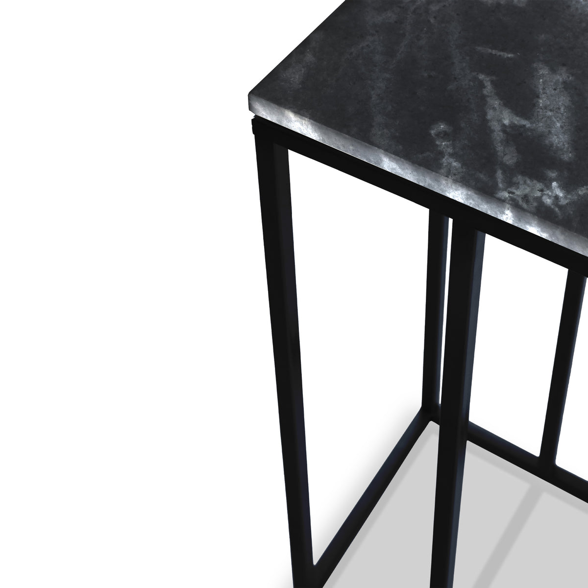 Elissa Black Marble Side Table with Black Leg