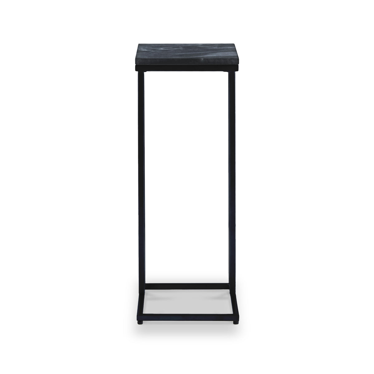 Elissa Black Marble Side Table with Black Leg